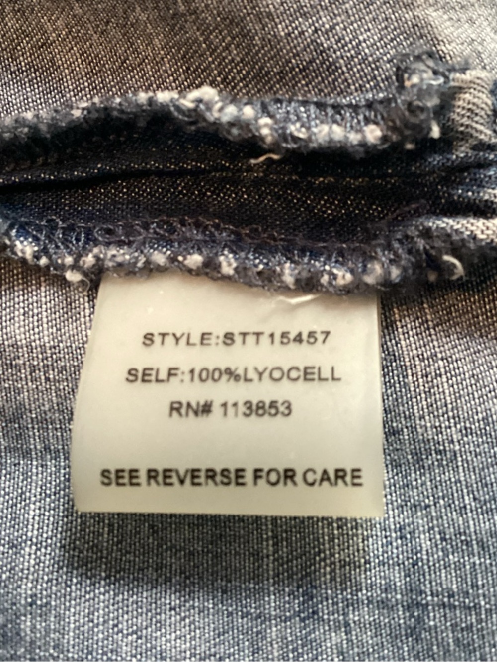 Sugar+Lips Denim Sleeveless Button-Front Top w/pockets, epilates, loose fit,M - Picture 11 of 11